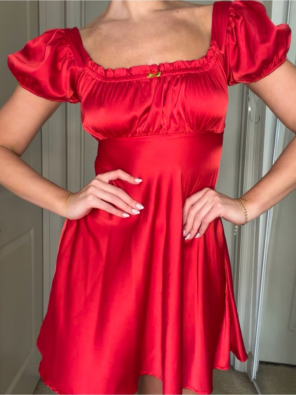Sugar Thrillz Red Satin Mini Dress